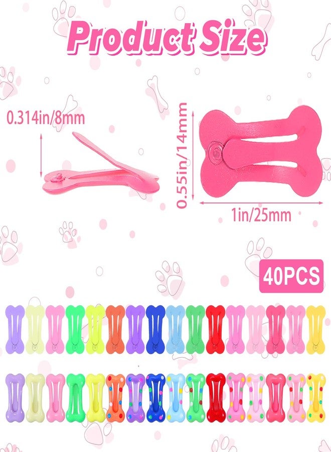 Matwsec 40PCS Dog Hair Clips for Small Dogs, Bone Shaped Dog Barrettes for Small Dogs Hairs, Bone Hair Clips for Cats Puppy Pet Hair Accessories - Image 2